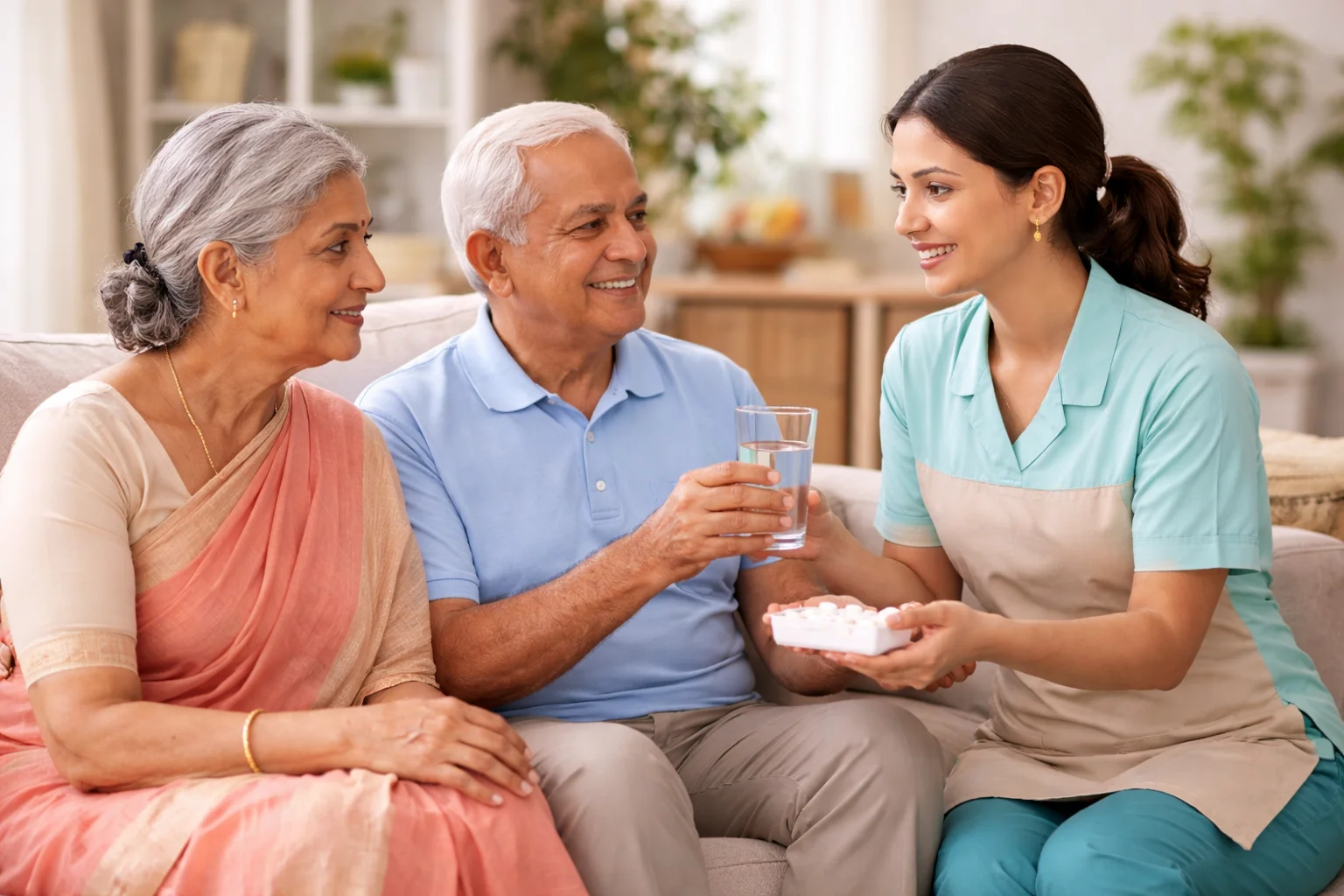 Elder care support for senior family members at home