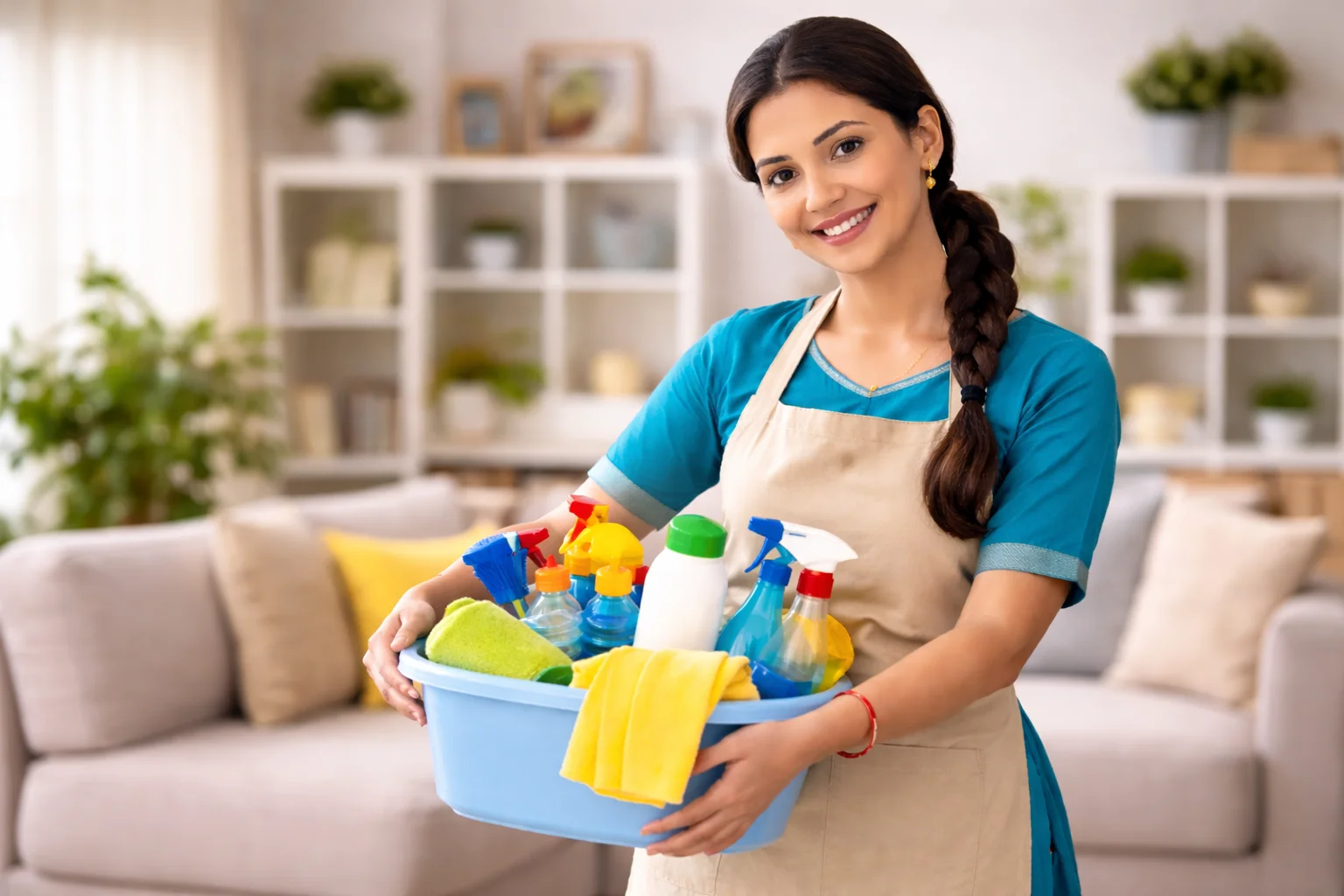 Full-time maid service support for daily household tasks
